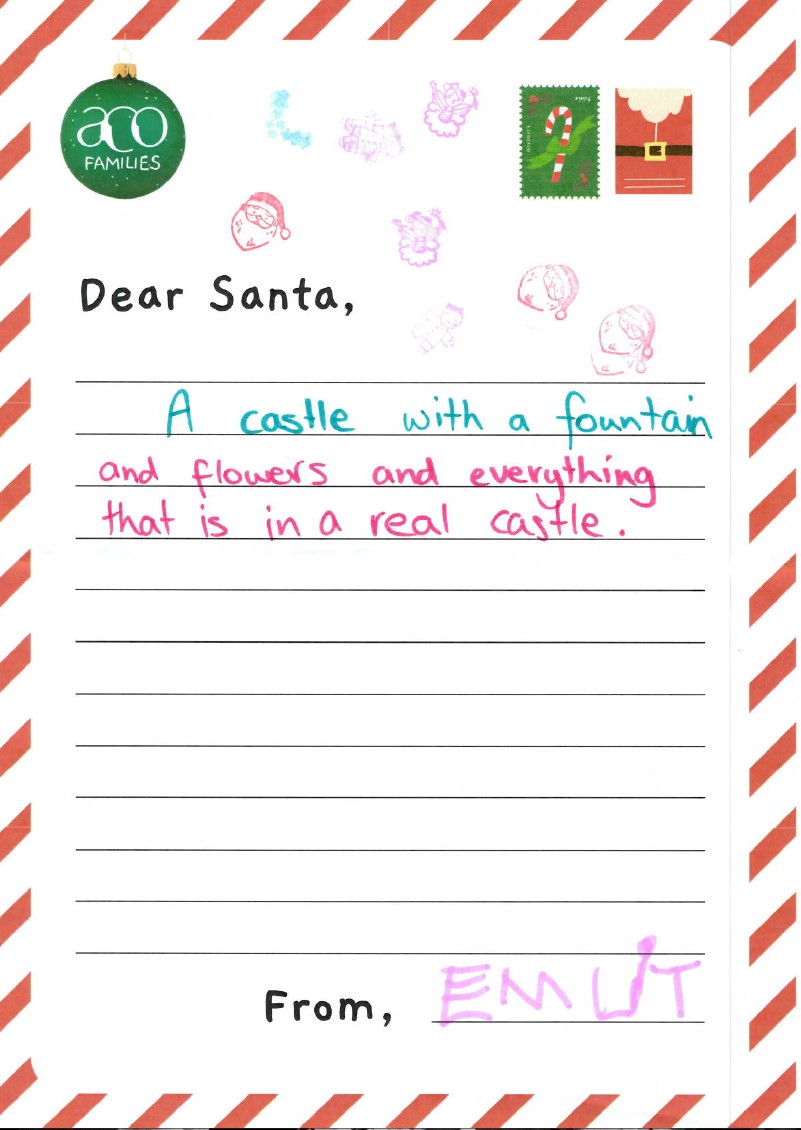 ACO Families Dear Santa Letter