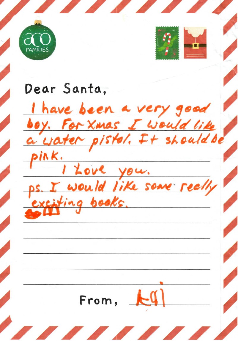 ACO Families Dear Santa Letter