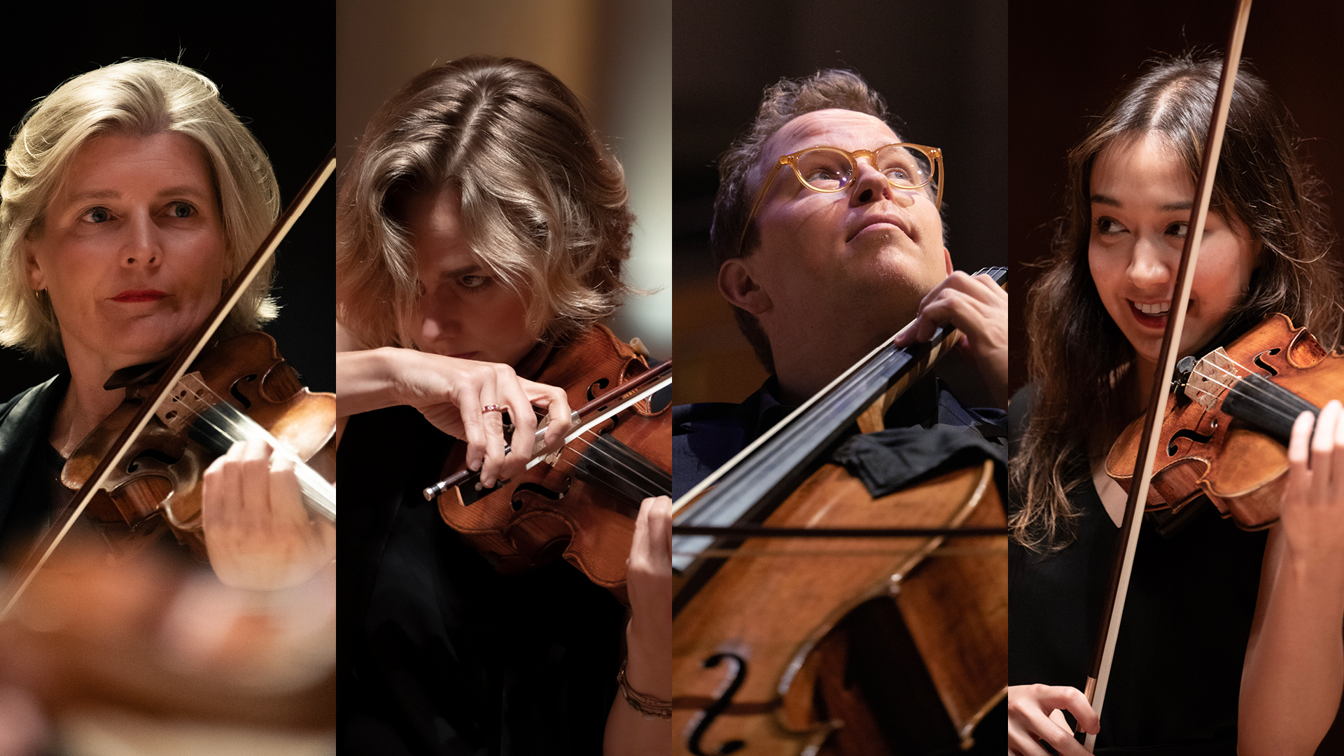 ACO Principal Violin Helena Rathbone, ACO Principal Violin Satu Vanska, ACO Principal Cello Timo-Veikko Valve, ACO Violin Anna da Silva Chen