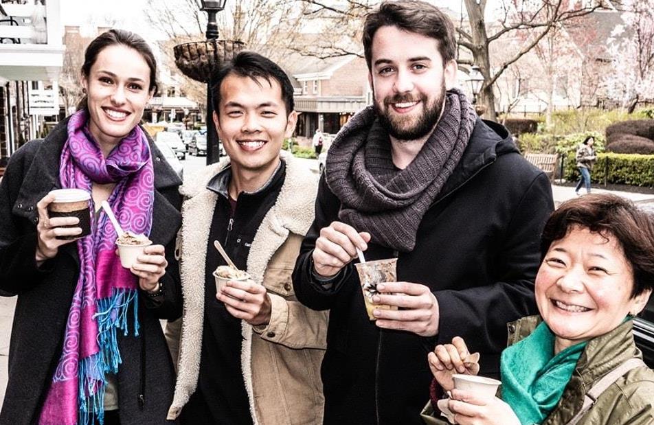 Eating ice cream before a concert in Princeton, US