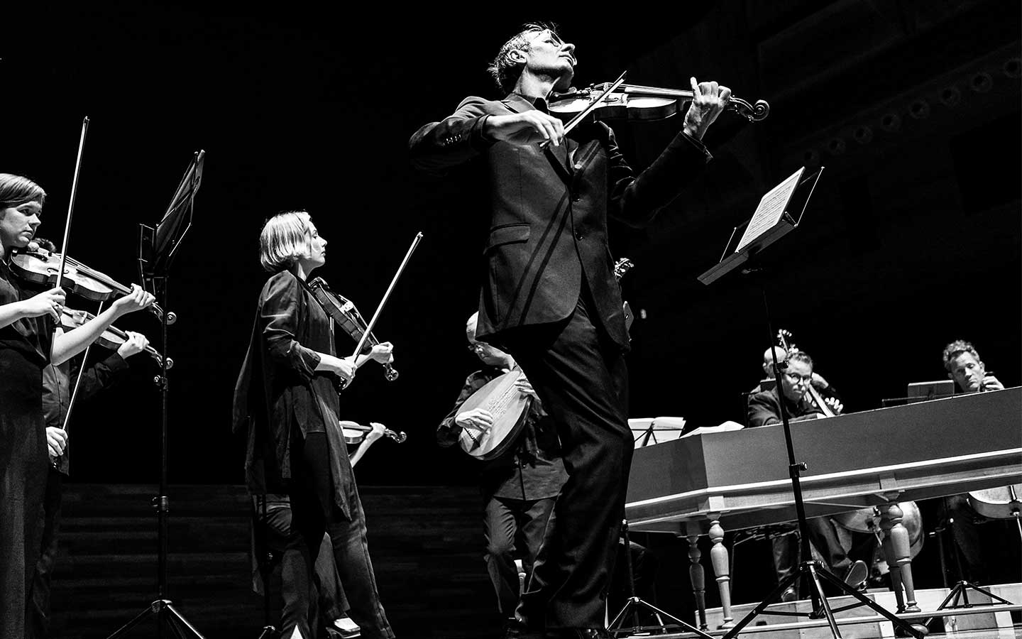 ACO Artistic Director Richard Tognetti, shot from below during a performance