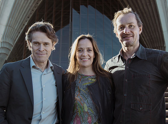 Writer, Director & Producer, Jennifer Peedom, pictured with Narrator, Willem Dafoe, and ACO Artistic Director & Lead Violin Richard Tognetti