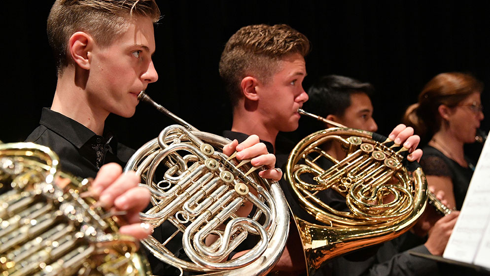 The horns section of the Penrith Youth Orchestra