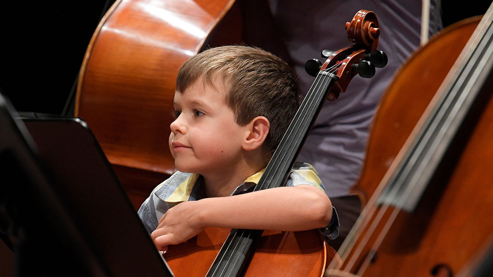 A young cellist from the Penrith Youth Orchestra