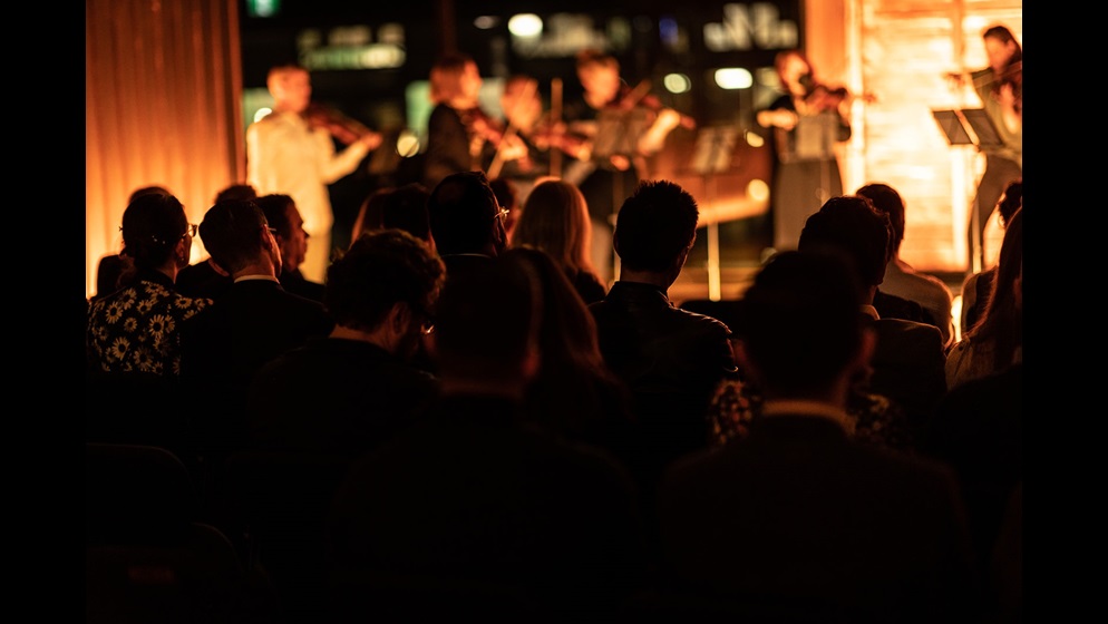 A quintet of ACO Musicians performing at an ACO Next event