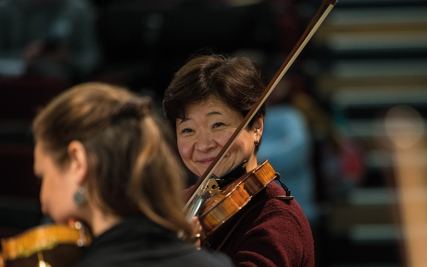 ACO Violinist Aiko Goto smiling