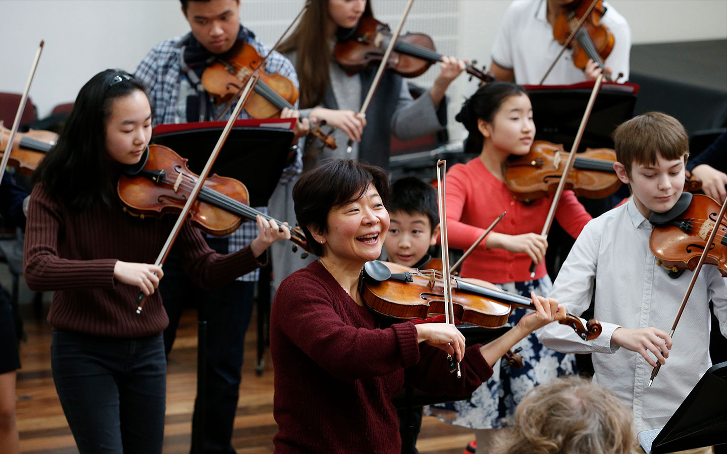 ACO Violinist AIko Goto leading our annual ACO Academy program