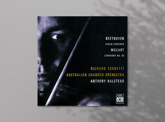 The album cover of 'Beethoven Violin Concerto and Mozart Symphony 40'