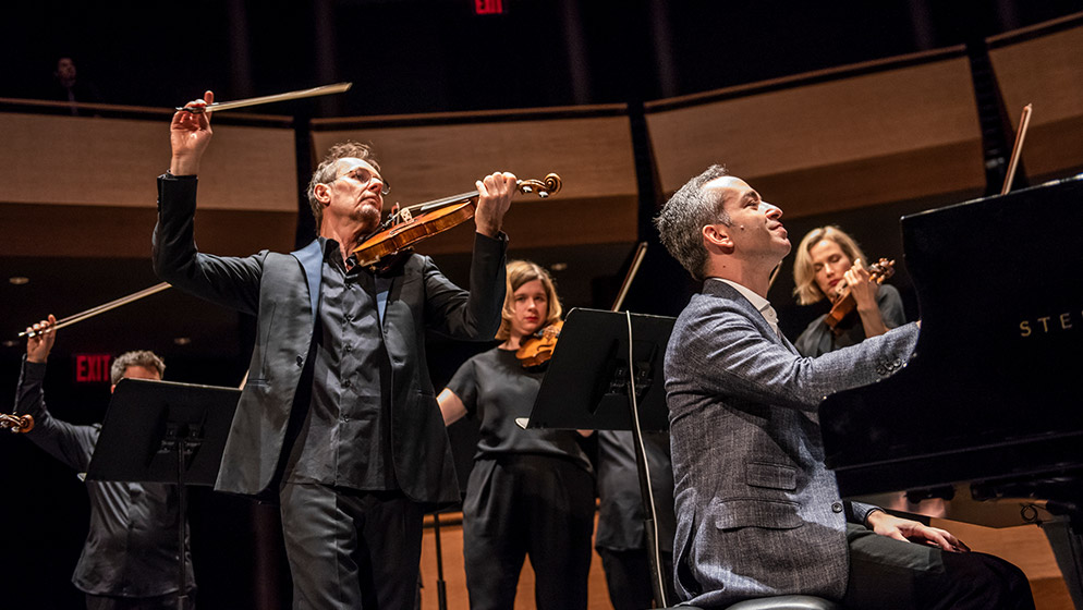 Richard Tonetti performing with a pianist in New York