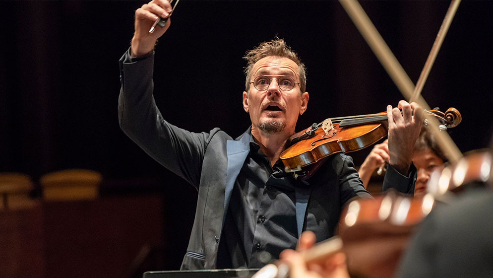 Artistic Director & Lead Violin Richard Tognetti ACO on stage at the New York, Lincoln Center