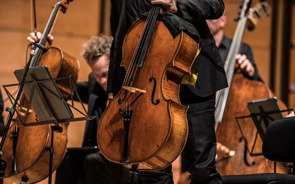 Photo of Timo-Veikko Valve's 1616 Brothers Amati cello kindly on loan from the ACO Instrument Fund
