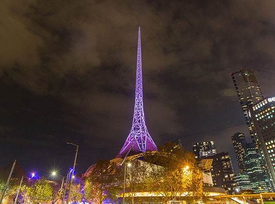 A photo of the spire at Arts Centre Melbourne