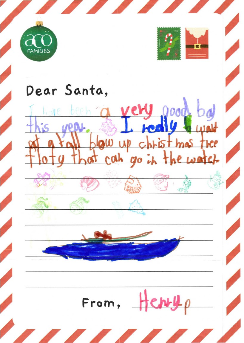 ACO Families Dear Santa Letter