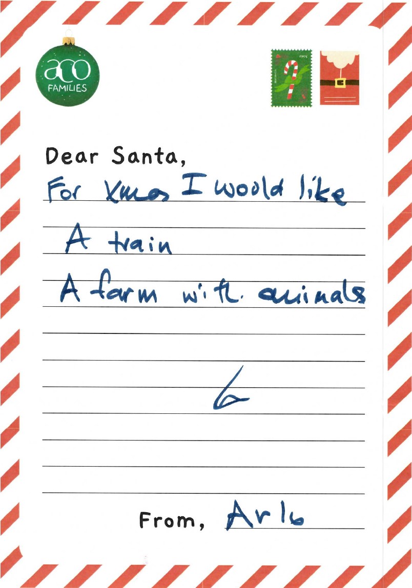 ACO Families Dear Santa Letter