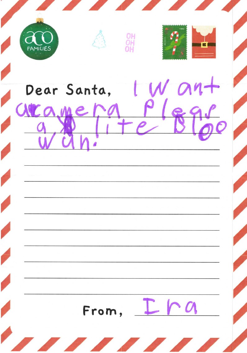 ACO Families Dear Santa Letter