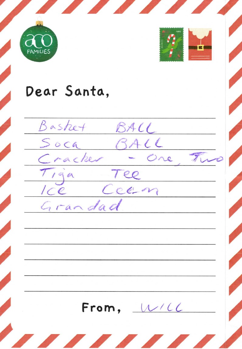 ACO Families Dear Santa Letter