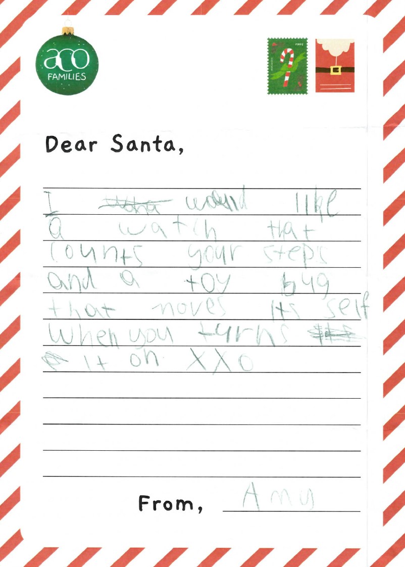 ACO Families Dear Santa Letter