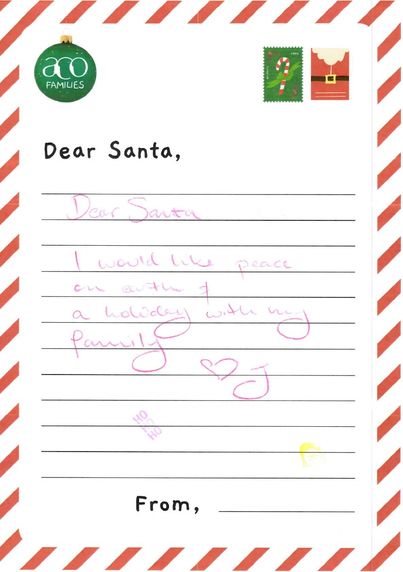 ACO Families Dear Santa Letter