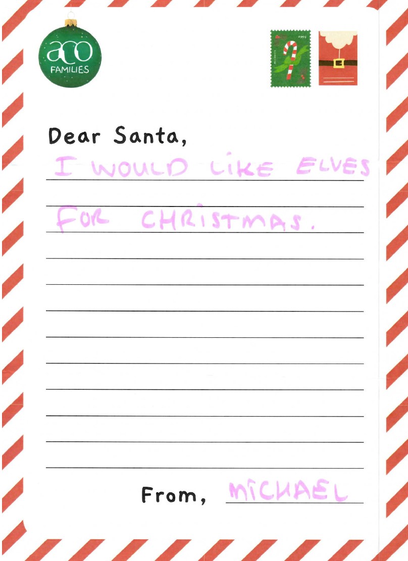 ACO Families Dear Santa Letter