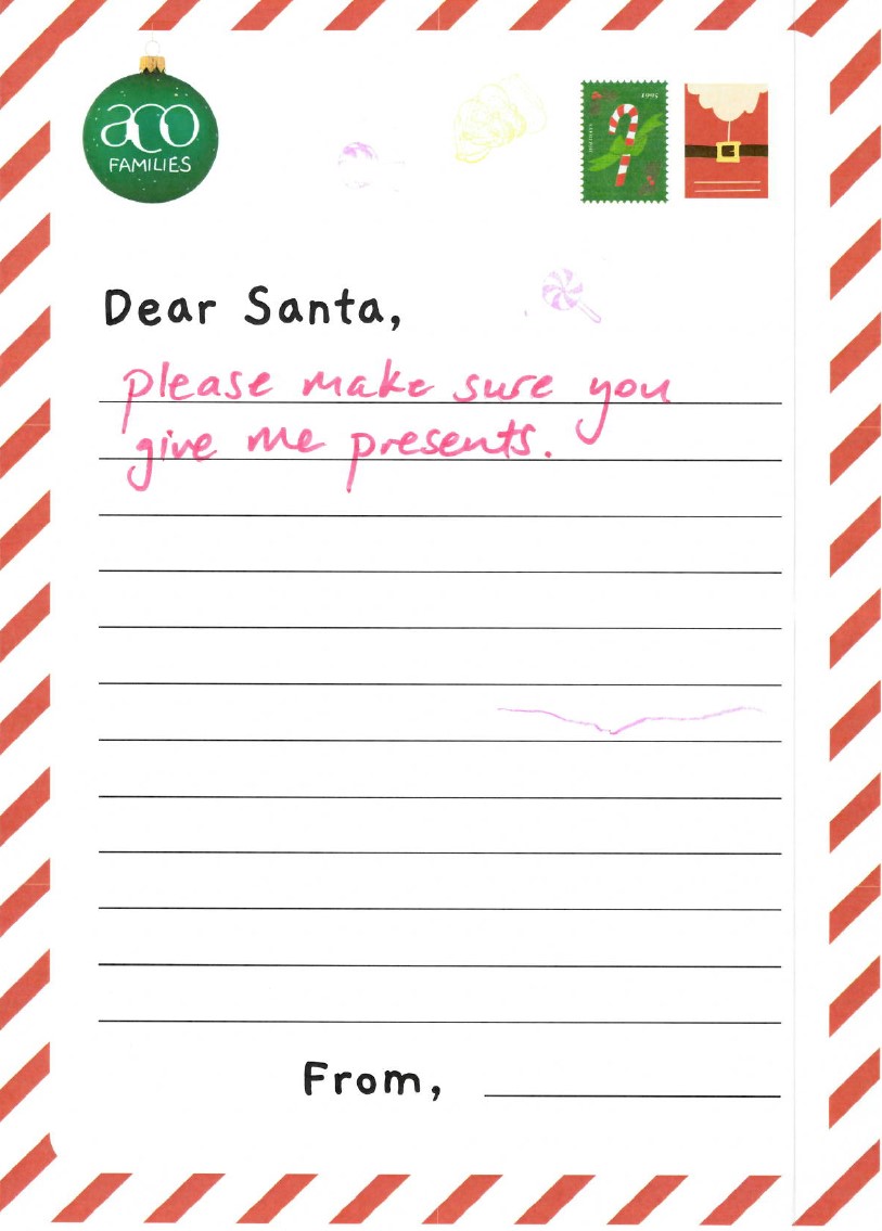 ACO Families Dear Santa Letter