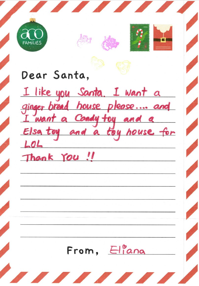 ACO Families Dear Santa Letter