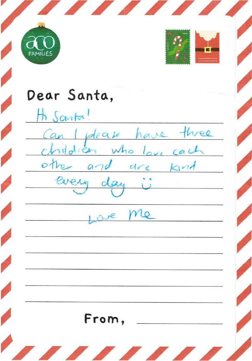 ACO Families Dear Santa Letter