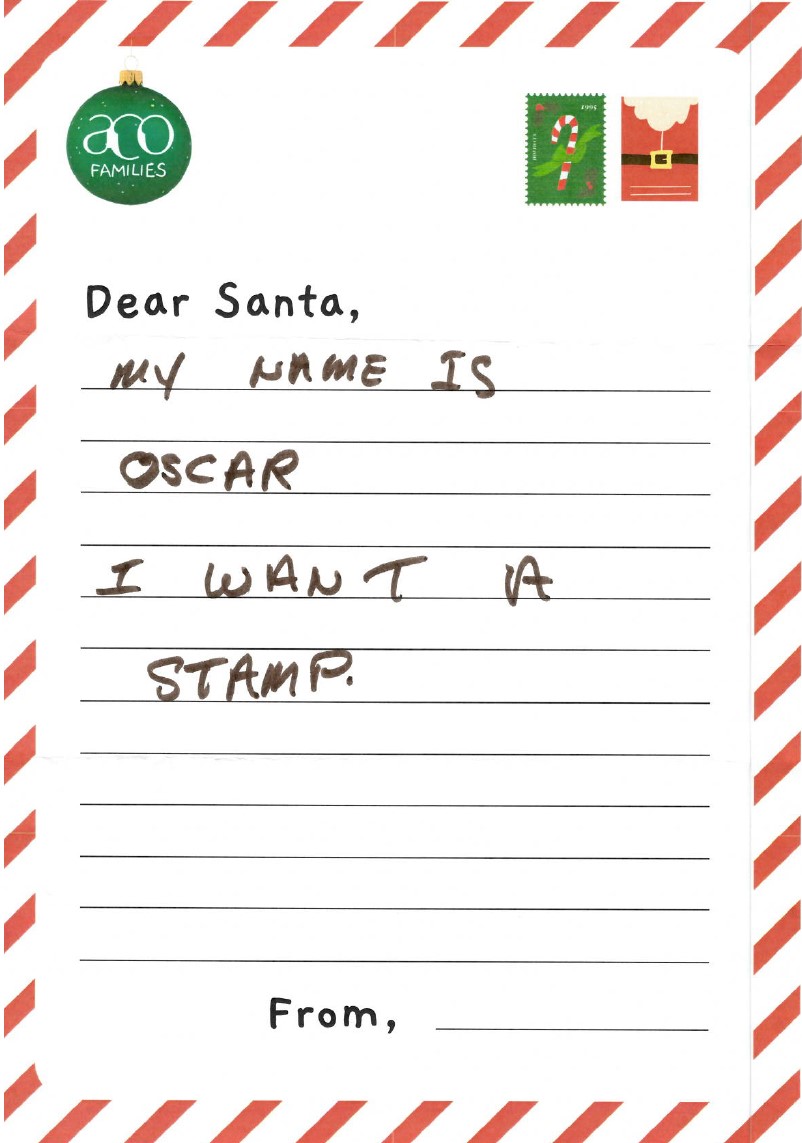 ACO Families Dear Santa Letter