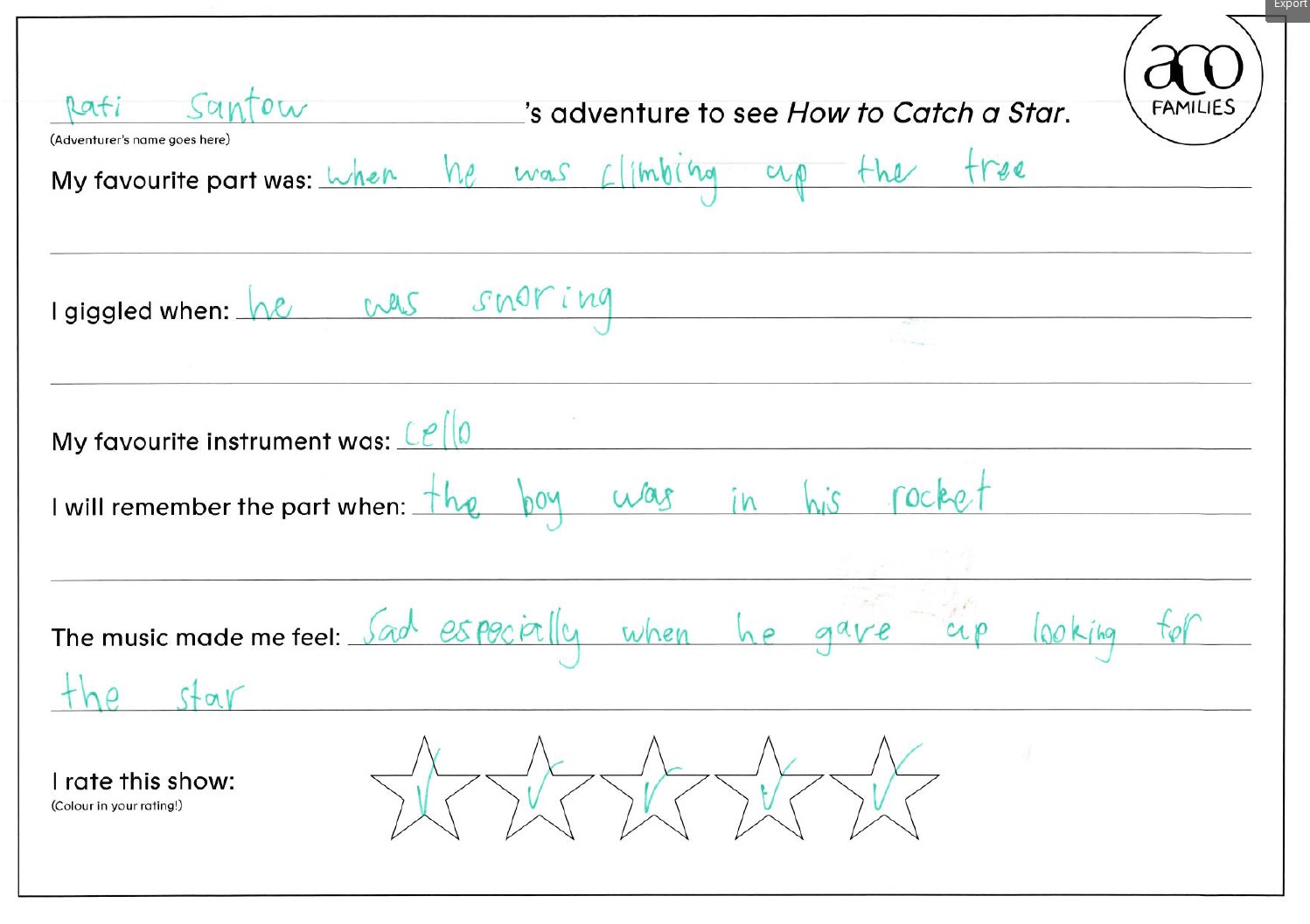 How to Catch a Star ACO Children's Review