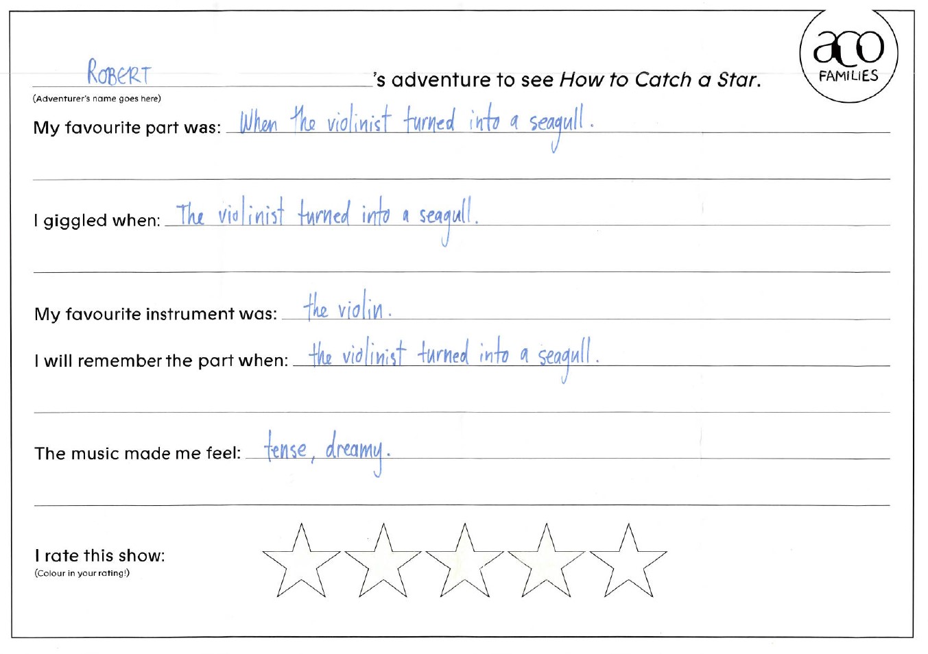 How to Catch a Star ACO Children's Review