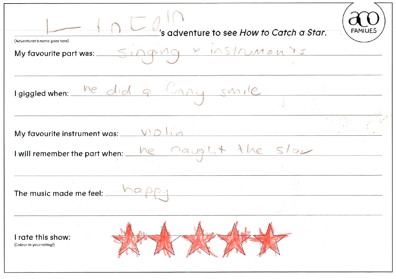 How to Catch a Star ACO Children's Review