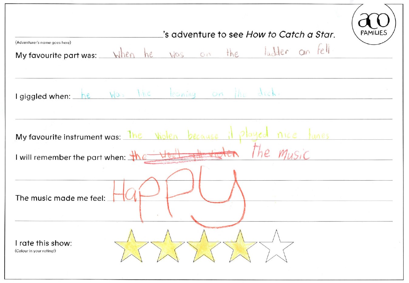 How to Catch a Star ACO Children's Review