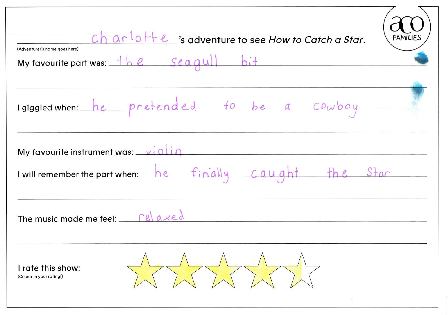 How to Catch a Star ACO Children's Review