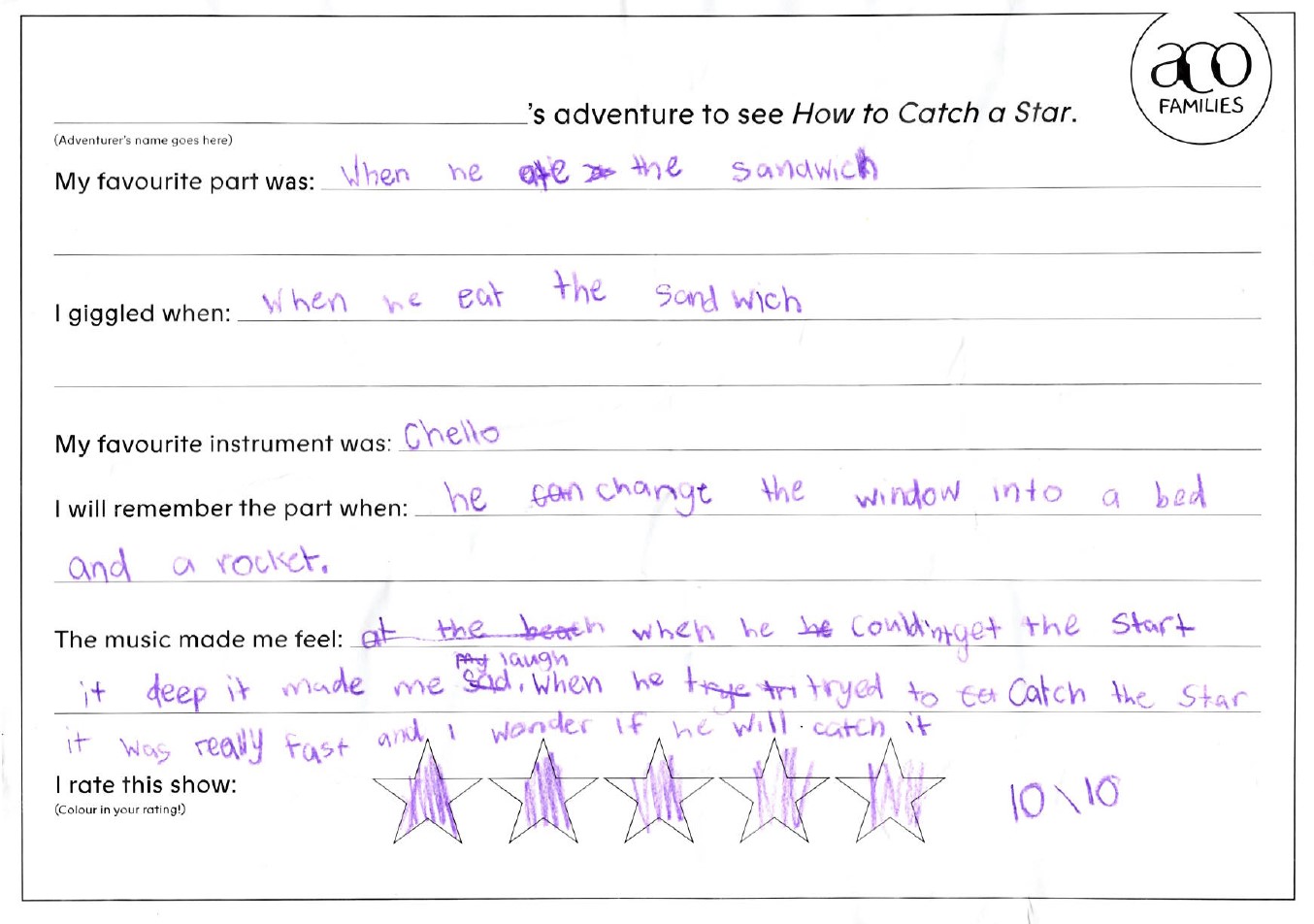 How to Catch a Star ACO Children's Review