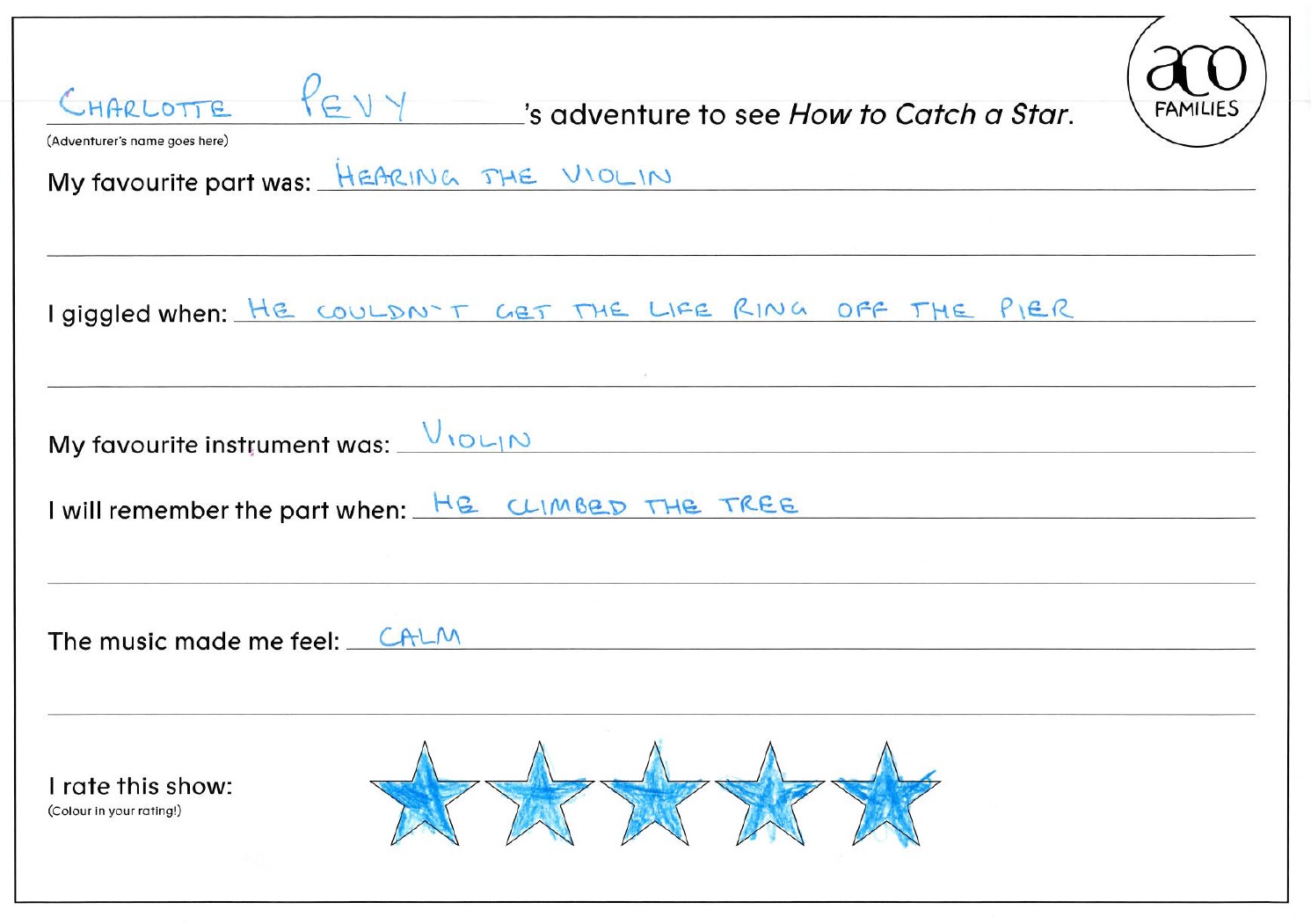 How to Catch a Star ACO Children's Review