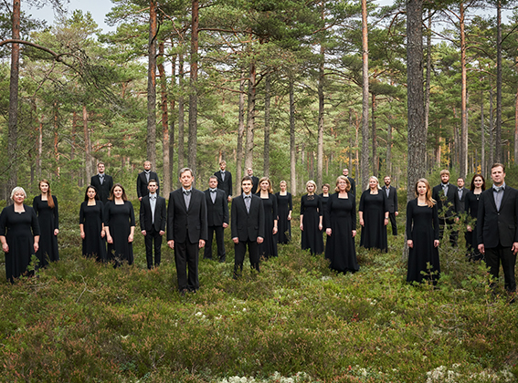 Estonian Philharmonic Choir in the forest.